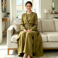 Großhandel Custom Abaya Türkei Damen Islamische Kleidung Luxus Chiffon Rüschen ärmel Abaya Frauen Muslim Kleider Dubai Abaya