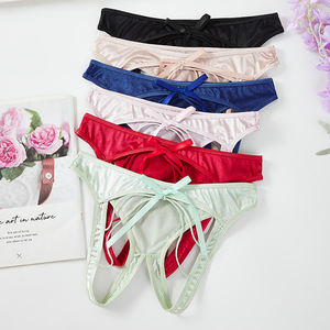 Vente en gros d'usine OEM/ODM de bikini ouvert à l'entrejambe pour femmes <span class=keywords><strong>culotte</strong></span> triangulaire <span class=keywords><strong>rouge</strong></span> sexy et anti-fuite sous-vêtements passionnés sans décollage - Product Image 4