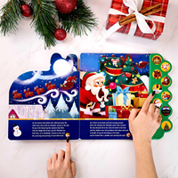 Livre sonore interactif sur le thème de Noël pour tout-petits, livre éducatif musical à couverture rigide, 10 boutons sonores, jouet d'histoire de Noël