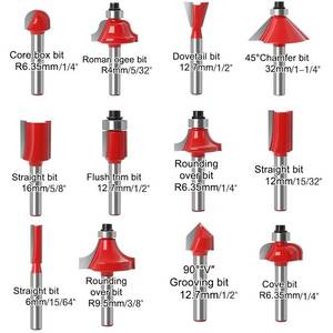 MeiKeLa 12 unids/set fresas para carpintería brocas de enrutador de carburo de vástago de 8mm para herramientas de corte de grabado de madera para marco - Product Image 3