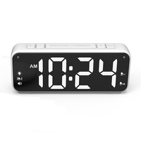 Bureau électronique grands chiffres LED horloge alarme réglable Volume numérique réveil pour maison, chambre, bureau