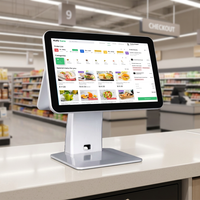 Mesin Kasir 15.6 inci all-in-one sistem POS dengan Layar Pelanggan, Terminal Kasir, NFC, Printer 58mm untuk Restoran dan lainnya