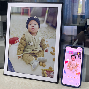 กรอบรูปอิเล็กทรอนิกส์ 13.3 นิ้ว จอแสดงผล E Ink 6 สี รองรับ Wifi, อัปเดตผ่านแอพ/คลาวด์ ได้ 5000 ครั้ง กรอบรูปดิจิตอลลายไม้ - Product Image 5