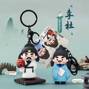 Ciondolo Creativo a Forma di Poeta, Accessori per Gioielli Cartoon, Portachiavi Li Bai <span class=keywords><strong>Du</strong></span> <span class=keywords><strong>Fu</strong></span>, Ciondolo per Zaino, Piccolo Regalo per Studenti - Product Image 1