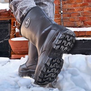Bottes de neige noires imperméables en microfibre avec doublure en laine, talon moyen, pour l'hiver et les activités de plein air, taille 38 à 46 - Product Image 1
