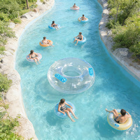 Nouveau design, logo personnalisé imprimé, flotteur de piscine gonflable transparent à deux tubes, certifié CE, pour rivière paresseuse et parc aquatique