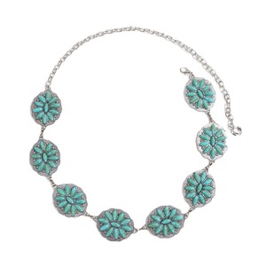 Europeu Americano Estilo Retro Metal Cintura Cadeia All-Match Senhoras Novo Estilo Coreano Vestido Turquesa Liga Cinto Atacado Metal - Product Image 6