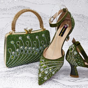 Conjuntos de bolsos de zapatos de estilo italiano, zapatos de color azul profundo <span class=keywords><strong>con</strong></span> bolsos de mano, zapatos de 2,8 pulgadas, Bolso pequeño a juego - Product Image 3
