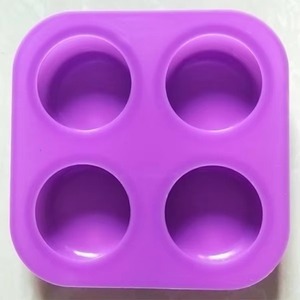 High Quality 4 Cavity Round Silicone <b>Soap</b> Molds Non Toxic Handmade <b>Soap</b> Making Molds For Kitchen Paradise DIY <b>Soap</b> Craft - Product Image 3