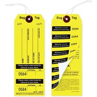 Étiquettes de bagages jaunes avec cordon élastique, étiquettes d'identification de bagages en 8 parties pour hôtels et services de valet