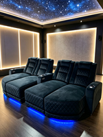 Fauteuil inclinable électrique de cinéma avec porte-gobelet et chargeur USB pour cinéma maison, salon, sous-sol, villa