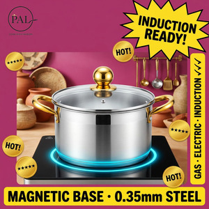 Luxury Modern 10-Piece Lightweight Stainless Steel Sauce Pot Set with <strong>Gold</strong> Handle Glass Lid (16-24cm) Induction/Gas Wedding Gift - Product Image 3
