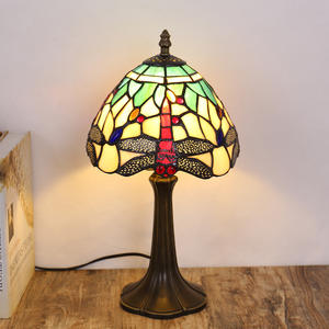 <b>Rustic</b> Countryside Colored Glass Dragonfly <b>Table</b> Lamps Creative Artistic <b>Bedside</b> <b>Tables</b> for Bedrooms and Offices - Product Image 3