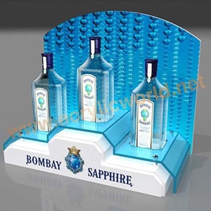 Custom 3 Tier <b>Acrylic</b> Wine Bottle Presenter Retail Bottle Display <b>Stand</b> for Bar Store - Product Image 3