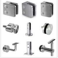 Support de fixation carré en acier inoxydable pour verre, fixation verre-à-verre, pour balcon extérieur, clôture, porte de douche intérieure, quincaillerie de salle de bain