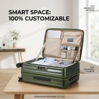 Maleta de Negocios de Gran Capacidad con Apertura Frontal para PC, Compartimento para Portátil, Ruedas Giratorias, Equipaje de Mano, OEM, ODM, Personalizable