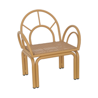 Ensemble de table pour enfants en rotin, table basse ronde en bois avec 2 chaises, mobilier de salle de jeux Montessori
