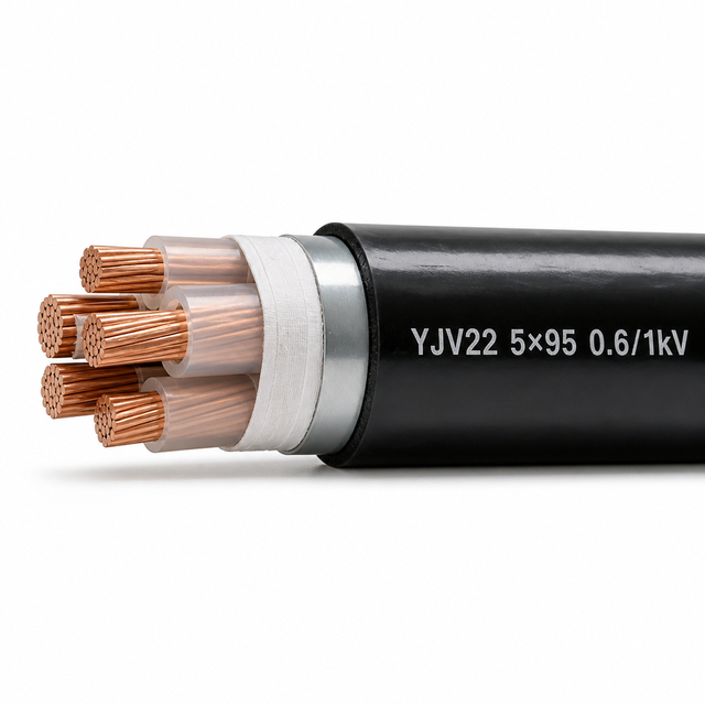 5*95 YJV22 0.6/1kV 5 Core Armored Power Cable XLPE PVC Sheathed Pure Copper Conductor for Industrial Building Underground Wiring