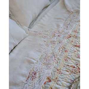 Sábanas Ajustables y Planas para Cama Doble Pietrochianese con Elegante Encaje de Bobina, Material de Lino Cómodo - Product Image 1