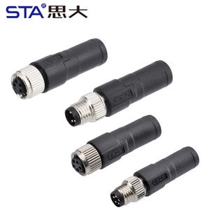 ขั้วต่อ M8 แบบกันน้ำสำหรับงานอุตสาหกรรม 120 โอห์ม พลาสติก ตัวผู้ ตัวเมีย แบบแนวตั้ง 3 4 ขา ปลั๊กแบบอากาศยาน - Product Image 1