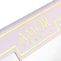 Boîte d'emballage de cils en carton rose personnalisé Impression de logo de gaufrage de stratification mate brillante pour boîte de dossiers de cils cosmétiques