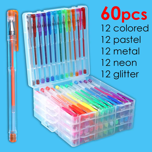FOSKA - Juego de 60 <span class=keywords><strong>Rotuladores</strong></span> de Gel de Colores Únicos, Neón, Pastel, Metálicos, con Purpurina Personalizada, al por Mayor, para Colorear y Material Escolar - Product Image 2