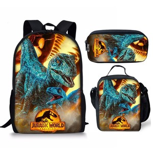 Jurassic World <b>Backpack</b> Set 15 Inch Printing School Education Junior High <b>Students</b> Unisex Lightweight - Product Image 2