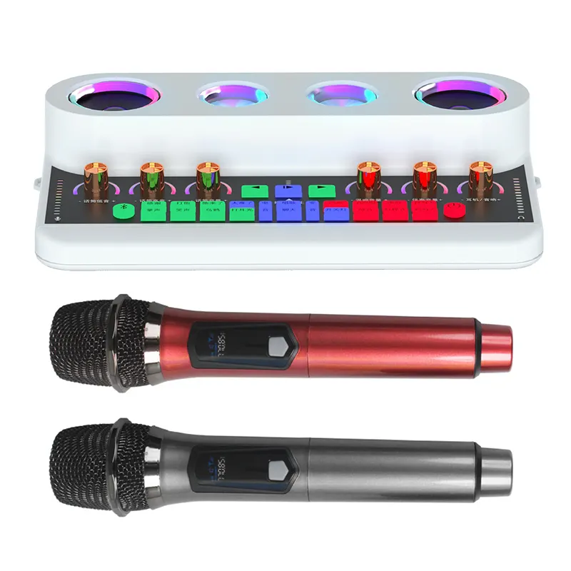 Mikrofon Karaoke, mikrofon dengan modul suara, kartu musik, antarmuka Audio eksternal Usb untuk suara kartu langsung