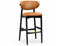 Tabouret de bar en velours personnalisé, tabouret de comptoir rembourré en bois, chaises de bar avec coussin en bois pour restaurant, café, hôtel, mobilier