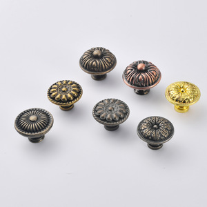 European Style Round Drawer <b>Knobs</b> Zinc Alloy Antique Finish Cabinet Hardware - Product Image 2