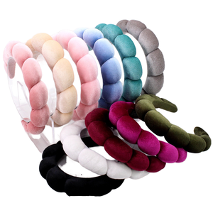 女性用ワイドベルベットノンスリップパッド生地ヘアバンド女の子と女性用アクセサリーヘッドバンド - Product Image 1