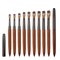 Pinceau à ongles en acrylique personnalisé rond 100 Kolinsky Taille 16 Japon Liner Gel Pinceau à ongles Kolinsky Art Lisse pour ongles