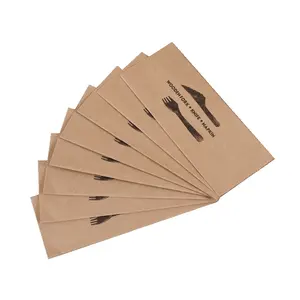 Fork knife napkin sealed kraft paper cutlery compostable biodegradable packaging bag bag EASY PACK