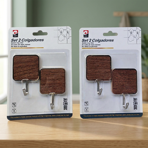 Erpsl Square Wood Hook 2pcs 2.0kg Max Wall Mount Heavy Duty for Coat & Cap - Product Image 4