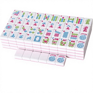 Jeu de tuiles de mahjong américain de 166 pièces avec tuiles roses (sans supports/accessoires) - Product Image 1