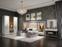 Meuble de toilette moderne pour la maison, style européen, matrimonial, complet, king size, royal, moderne, luxe, mobilier d'hôtel, ensembles de chambre à coucher