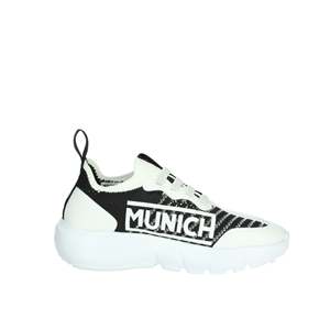 Zapatillas sin cordones para niños Munich, blancas y negras, talla 29, de lona, modernas. - Product Image 4