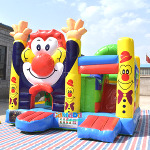 Inflatables chủ đề chú hề trả lại nhà Combo gonfiabili MAISON gonflable lâu đài bouncy Bouncer và trượt cho trẻ em - Product Image 1