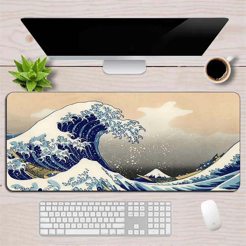 Okyanus dikdörtgen oyun Mousepad büyük dalga kapalı desen Mouse Pad büyük Mouse Mat bilgisayar için