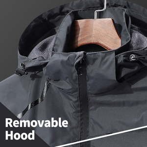 Men's Safari <b>Jackets</b> Waterproof Fleece Lining Removable Hood Windproof Zipper Dyed OEM Custom Print Autumn Season Customized OEM - Product Image 5