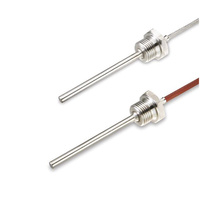 Capteur RTD PT100 à film mince, type vis NPT 1/4, câble en acier inoxydable Teflon, haute précision -50~300 ° C pour l'industrie alimentaire HVAC