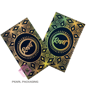 Tarjetas de regalo de negocios, pulpa de madera 100% virgen, 1,5mm, 2mm, estampado de oro holográfico negro - Product Image 1