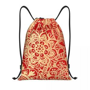 Personnalisé Golden <span class=keywords><strong>Om</strong></span> Mandala Cordon <span class=keywords><strong>Sac</strong></span> À Dos Sacs Hommes Femmes Léger Henné Aum Gym Sacs <span class=keywords><strong>De</strong></span> <span class=keywords><strong>Sport</strong></span> pour Voyager - Product Image 3