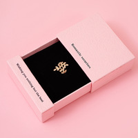 Caja de Almacenamiento de Joyería de Cartón Rígido Pequeña con Diseño Personalizado de Lujo, Forma de Cajón, Forro de Esponja, Laminación Brillante/Mate