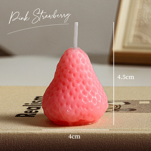 Strawberry <b>candle</b> simulation fruit scented <b>candle</b> mini <b>set</b> modeling net celebrity photo props birthday gift new - Product Image 3