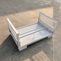 Caisse en acier pliable et empilable, boîte de rangement industrielle en métal pour l'expédition