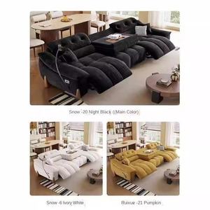 कारखाने थोक बहुक्रियाशील इलेक्ट्रिक सोफा न्यूनतम समायोज्य प्रथम श्रेणी स्मार्ट केबिन चेनेल मखमली कपड़े सोफा - Product Image 2