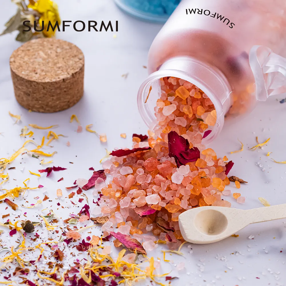 wholesale custom packaging natural pure epsom bath salt with flowers scrub private label bath salt