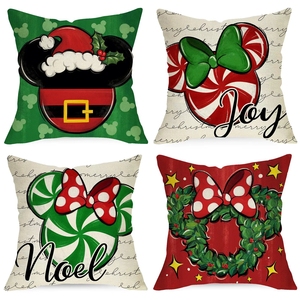 Housses de coussin d'hiver de Noël, motifs floraux rouges et verts, camion, housses de coussin de Noël pour la maison et la décoration extérieure - Product Image 5