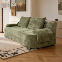 Canapé de salon moderne minimaliste haut de gamme en forme d'arc, deux places, adapté aux appartements, avec mousse haute densité et tissu compressé sous vide